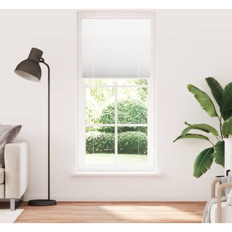 Store plissé，Store vénitien blanc 90x200 cm largeur du tissu 89,4 cm polyester CFW2663234