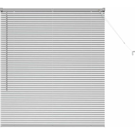 Store de Fenêtre,Store vénitien avec des rideaux Argent Aluminium CFW1231774 (1/5)