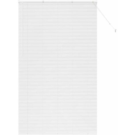 Store de Fenêtre,Store vénitien avec des rideaux Blanc Aluminium CFW6058308 (1/5)