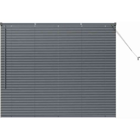Store de Fenêtre,Store vénitien avec des rideaux Gris foncé Aluminium CFW3673415 (1/5)