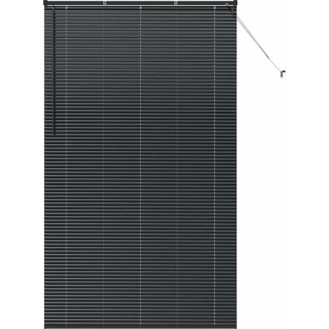 Store de Fenêtre,Store vénitien avec des rideaux Noir Aluminium CFW5842448 (1/5)