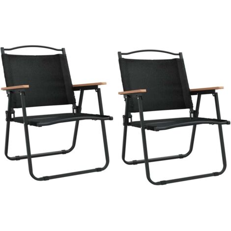 Lot de 2 Chaise de jardin,Chaises de camping Noir 54x55x78 cm Tissu Oxford CFW2661391 (1/5)