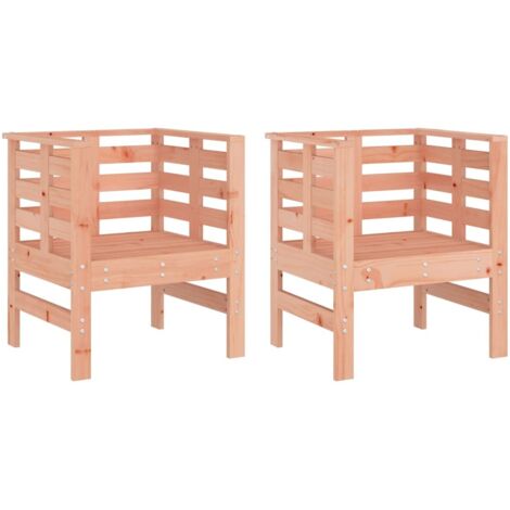 Lot de 2 Chaises de jardin,Chaise d'extérieur 61,5x53x71 cm bois massif de douglas CFW8152148 (1/5)
