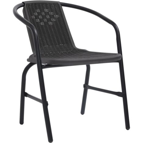Lot de 4 Chaises de jardin,Chaise d'extérieur Rotin plastique et acier 110 kg CFW3973720 (1/5)