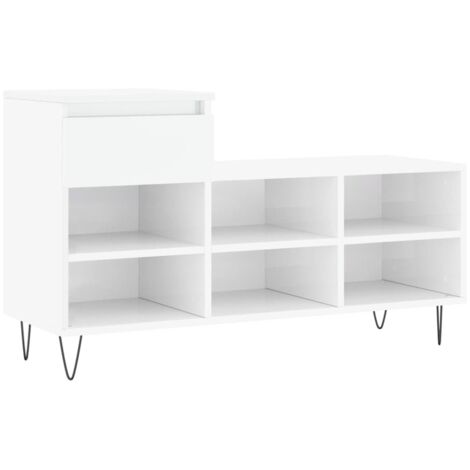 Meuble à chaussures,Armoire à chaussure Blanc brillant 102x36x60 cm Bois ingénierie CFW5527530 (1/5)