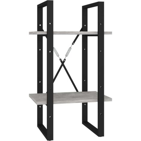 Bibliothèque à 2 niveaux,Armoire à Livres gris béton 40x30x70 cm bois ingénierie CFW1653568 (1/5)