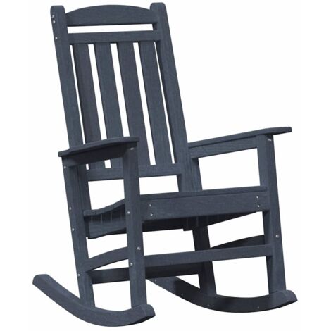 Chaise Berçante de jardin，Chaise d'extérieur Bleu marine 70 x 92 x 108 cm HDPE CFW1777016 (1/5)