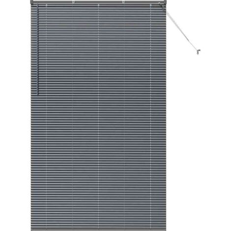Store de Fenêtre，Store vénitien avec des rideaux Gris foncé Aluminium CFW4614292 (1/5)