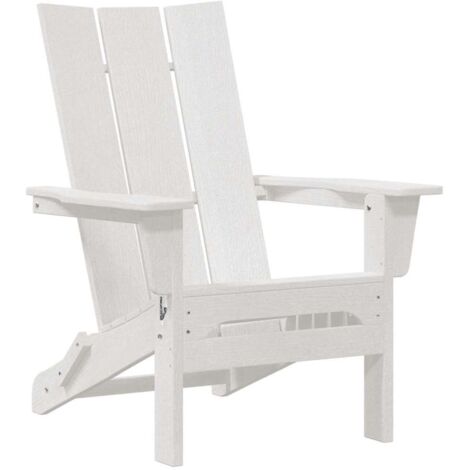 Chaise de jardin,Chaise Adirondack pliante Blanc 74.5 x 80.5 x 90cm HDPE CFW6310079 (1/5)