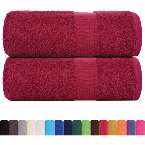 Serviettes de visage 2 pcs bordeaux 30x30cm 360 g/m² 100% coton CFW130670 (1/5)
