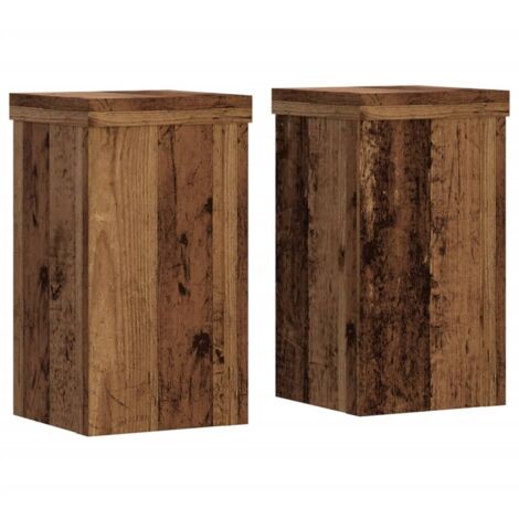 Jardinière，Supports pour plantes 2 pcs vieux bois bois d'ingénierie CFW27617