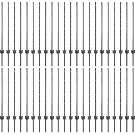 Poteaux de Clôture 88 pcs en U Grises 140 cm Acier CFW9341311 (1/5)