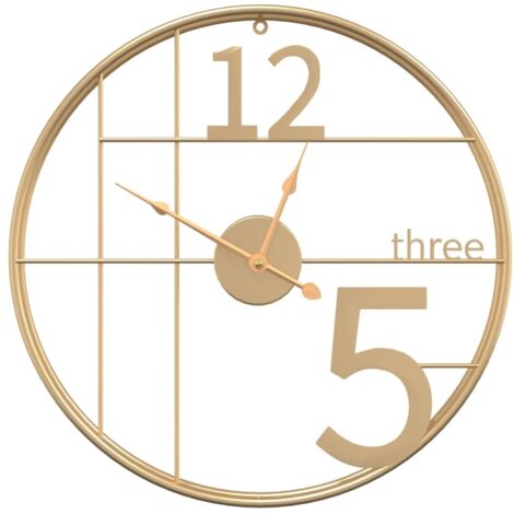 Horloge murale,Pendule murale doré Ø50 cm fer CFW168122 (1/5)