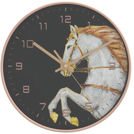 Horloge murale,Pendule murale doré et blanc Ø29,5 cm polystyrène et verre CFW168120 (1/5)