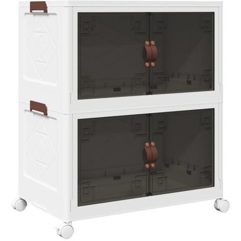 Boîte de rangement,Coffre de rangement empilable avec roues à 2 niveaux 75 L CFW940256 (1/5)