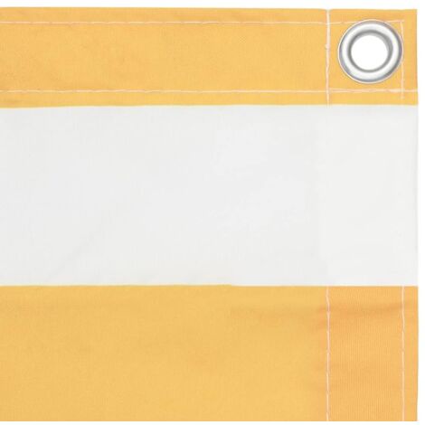 Écran de balcon,Brise Vue de terrasse,Toile de Balcon Blanc et jaune 120x600 cm Tissu Oxford CFW708187 (1/5)
