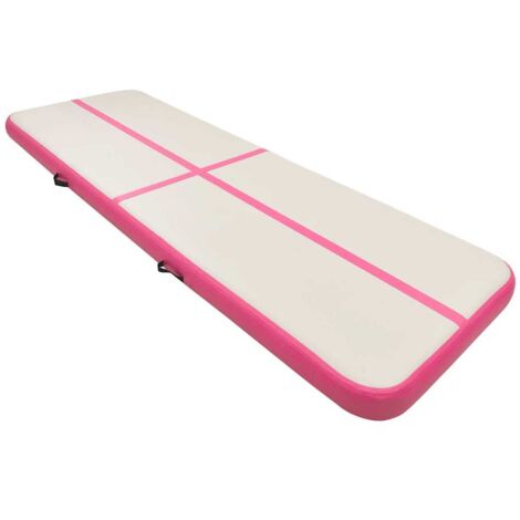 Tapis Salon,Tapis Chambre,Tapis gonflable de gymnastique avec pompe 300x100x15cm PVC Rose CFW65632 (1/5)