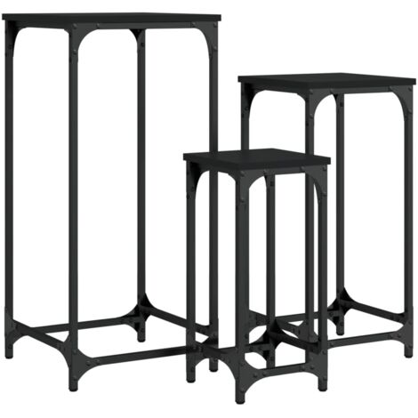 Ensemble de tables gigognes 3 pcs bois d'acajou massif - Table Basse - Table D'appoint - Ensemble De Tables - Meubles Anciens - Mobilier Vintage - Home & Living