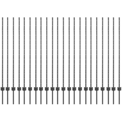 Poteaux de clôture 44 pcs U-Channel Gris 180 cm Acier CFW3080609 (1/5)