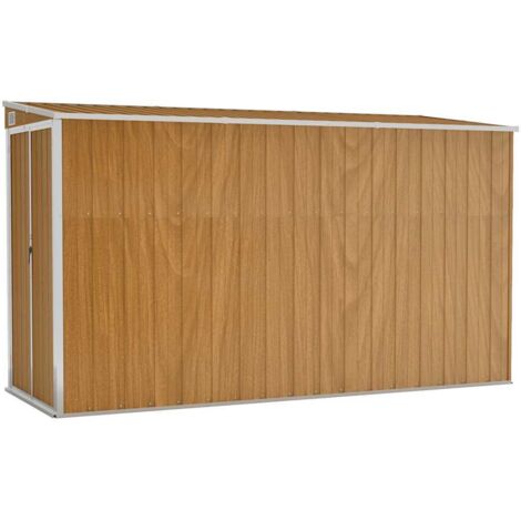 Abri de jardin,Remise Cabane pour outils,Stockage Rangement Extérieur mural Marron 118x288x178 cm Acier galvanisé CFW86385