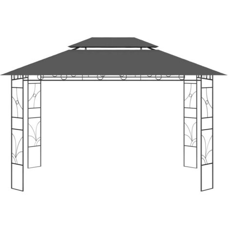 Tonnelle de jardin,Belvédère 4x3x2,7 m Anthracite 160 g/m² CFW310778 (1/5)