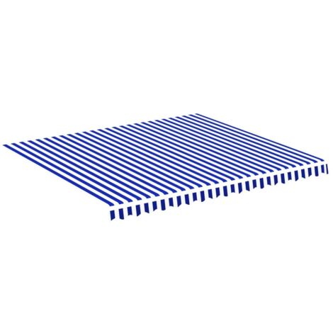 Tissu de remplacement pour auvent,Toile de remplacement Bleu et blanc 4x3,5 m CFW25703 (1/5)