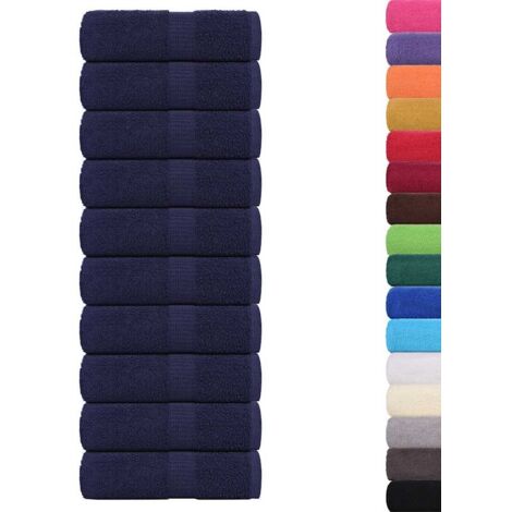 Serviettes de visage 10 pcs bleu marine 30x30 cm 100% coton CFW996894 (1/5)