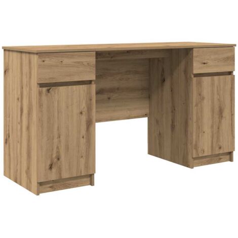 Bureau,Table de travail,Secrétaire Artisan Chêne 140x49x76 cm Bois d'ingénierie CFW78906 (1/5)