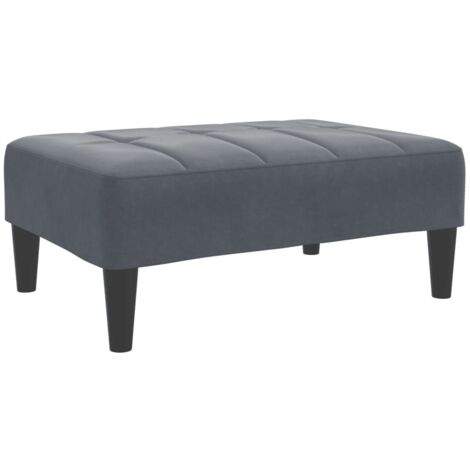 Tabouret de pied velours gris foncé grand pouf rectangulaire CFW24941