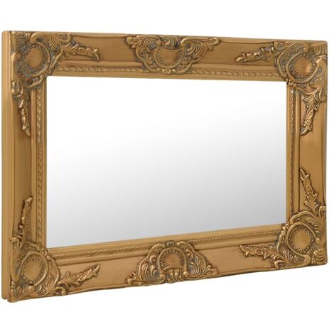 Miroir mural，Miroir Entrée Maison Salle de Bain，Décoration Miroir style baroque 60x40 cm Doré550047