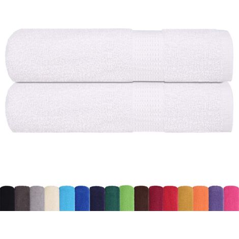 Serviettes de bain 2 pcs,Serviette de douche blanc 100x150 cm 360 g/m² 100% coton CFW111083 (1/5)