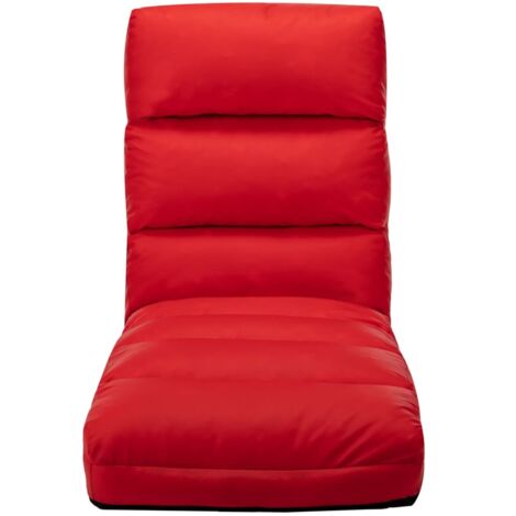 Chaise de salon,Chaise pliable de sol Rouge Similicuir CFW55285 (1/5)