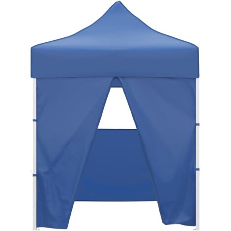 Tonnelle de jardin，Tente de réception pliable avec 4 parois 2x2 m Acier Bleu CFW63814 (1/5)
