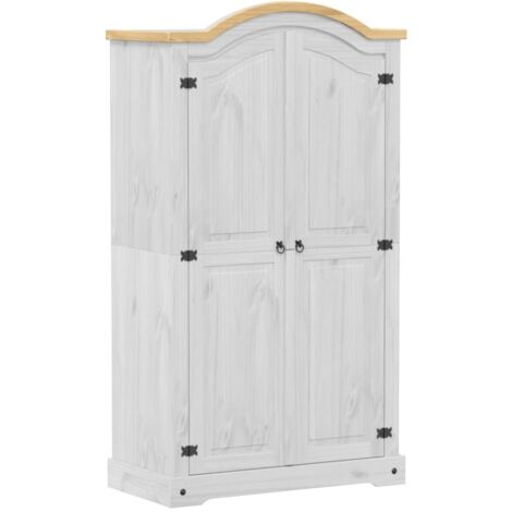 Garde-robe，Armoire de rangement Corona blanc 102x52x186 cm bois de pin massif CFW546778 (1/5)
