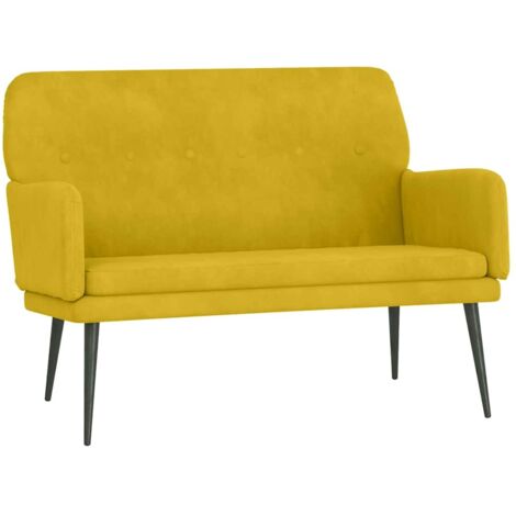 Banc d'intérieur，Banc Jaune 108x79x79 cm Velours CFW65877 (1/5)
