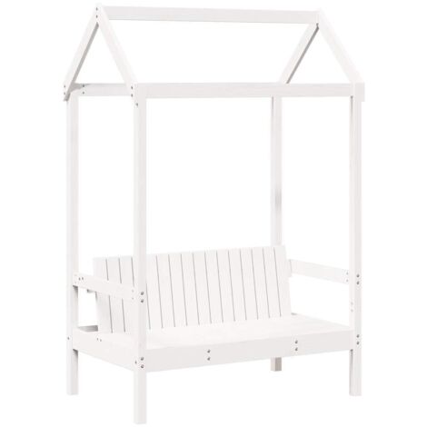 Banc d'intérieur,Banc avec toit blanc 117,5x70x176,5 cm bois de pin massif CFW65485 (1/5)