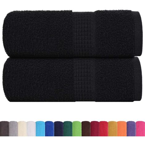 Serviettes de visage 2 pcs noir 30x30 cm 360 g/m² 100% coton CFW478531 (1/5)
