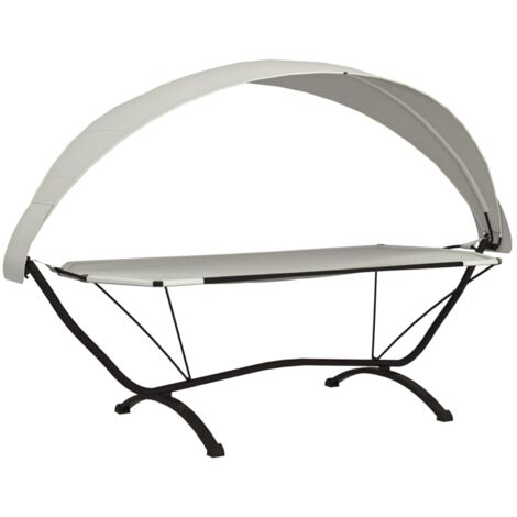 Lit simple，Lit de repos d'extérieur et auvent Crème Acier et tissu Oxford CFW52140 (1/5)