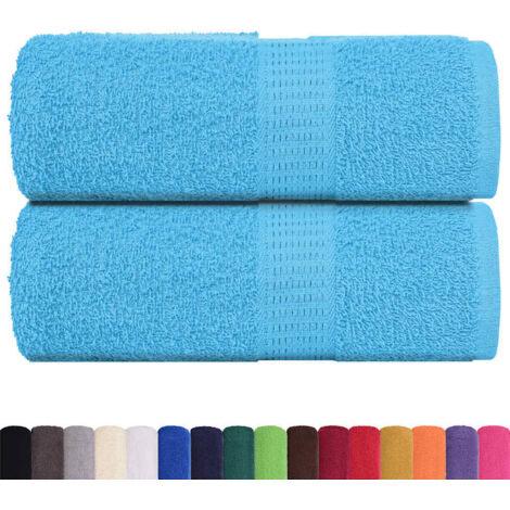 Serviettes de visage 2 pcs turquoise 30x30cm 360g/m² 100% coton CFW502659 (1/5)