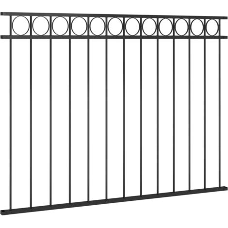 Grillage rouleau,Panneau de clôture en acier 1,7 x 1,2 m noir (1/5)
