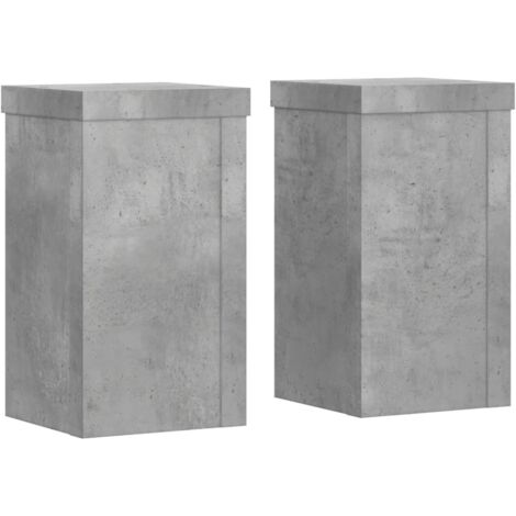 Supports pour plantes 2 pcs gris béton bois d'ingénierie CFW949899 (1/5)