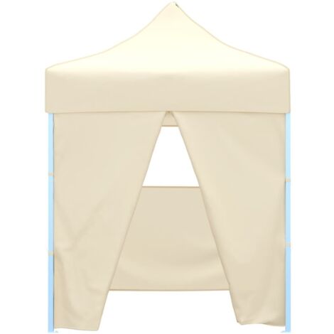 Tonnelle de jardin，Tente de réception pliable avec 4 parois 2x2 m Acier Crème CFW63815 (1/5)