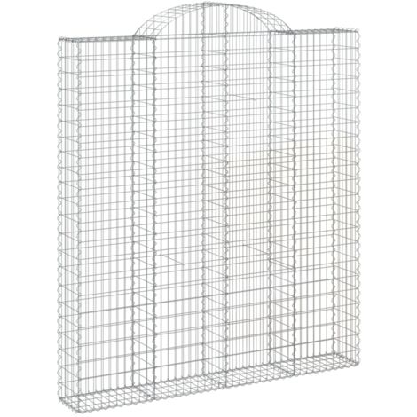 Panier de gabions，Clôture de jardin，Mur en Gabion arqué 200x30x220240 cm Fer galvanisé251189 (1/5)