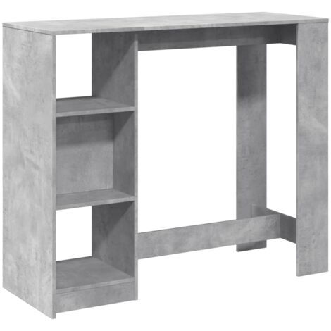 Table de bar，Table de Cuisine，Table Haute avec étagère gris béton bois d'ingénierie CFW989089