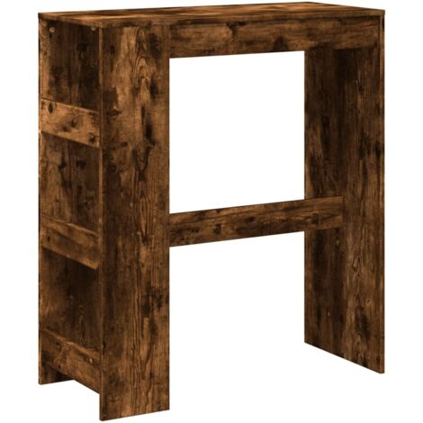 Table de bar,Table de Cuisine,Table Haute avec étagères chêne fumé bois d'ingénierie CFW715665 (1/5)