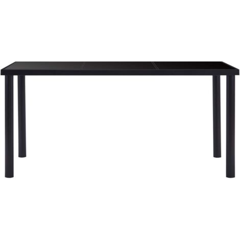 Table de salle à manger,Table à manger,Table à dîner Noir 160x80x75 cm Verre trempé CFW490667 (1/5)