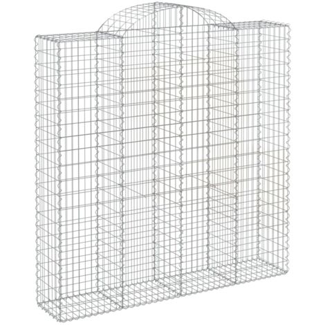 Panier de gabions，Clôture de jardin，Mur en Gabion arqué 200x50x200220 cm Fer galvanisé987458 (1/5)