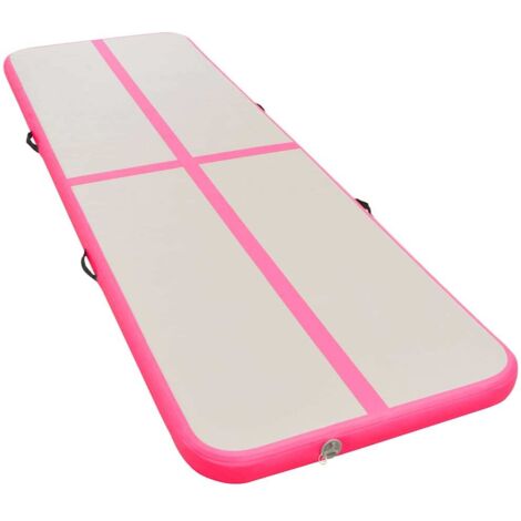 Tapis Salon,Tapis Chambre,Tapis gonflable de gymnastique avec pompe 800x100x10cm PVC Rose CFW65682 (1/5)