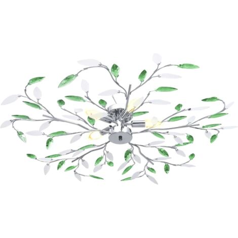 Plafonnier,Lampe à bras en cristal acrylique 5 ampoules E14 Vert CFW72515 (1/5)