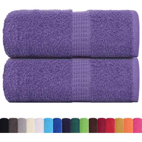 Serviettes de visage 2 pcs violet 30x30 cm 360 g/m² 100% coton CFW175513 (1/5)
